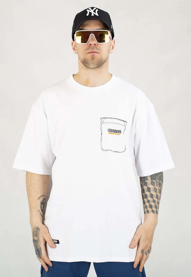 T-shirt Mass Fake Pocket biały