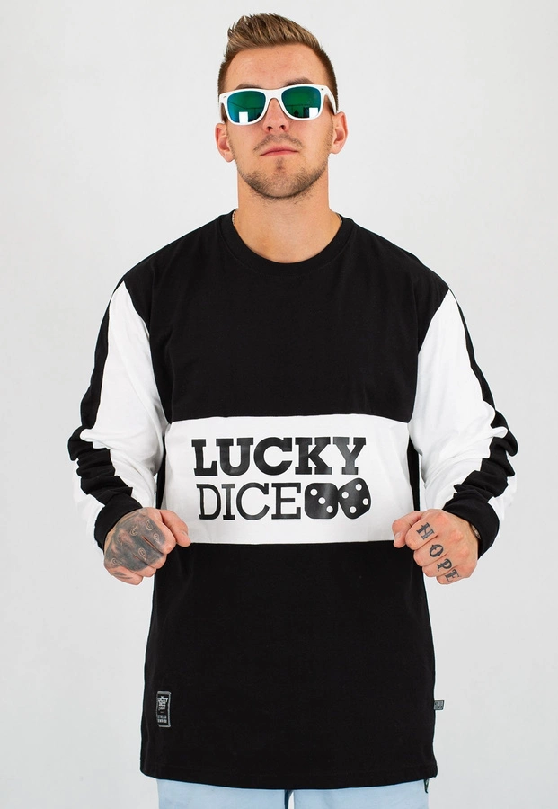 Longsleeve Lucky Dice Stripe Cut biało czarny