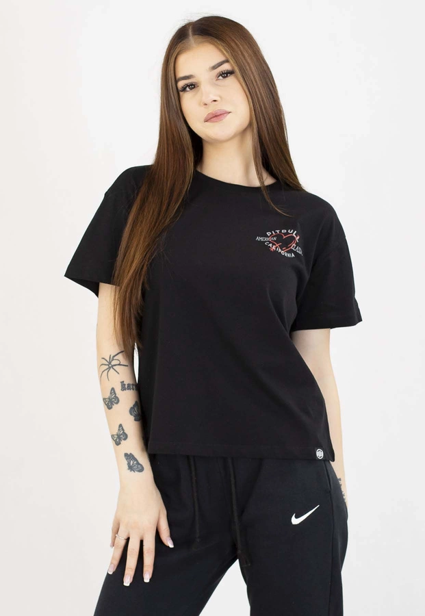 T-Shirt Pit Bull Oversize Heart 170 black