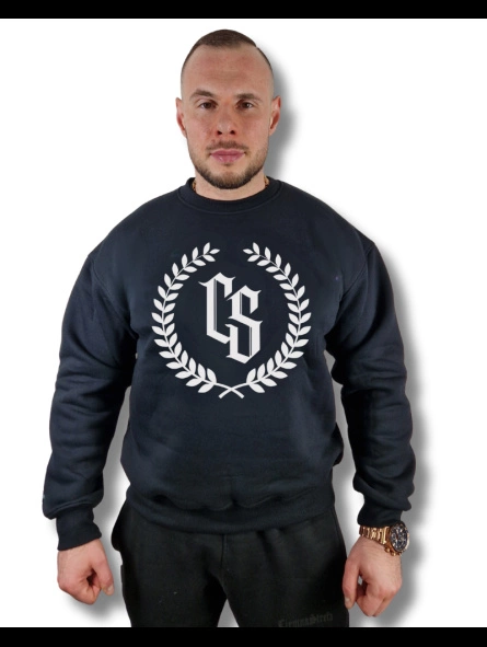 Bluza Ciemna Strefa Bez Kaptura Oversize CS Laur czarna biała