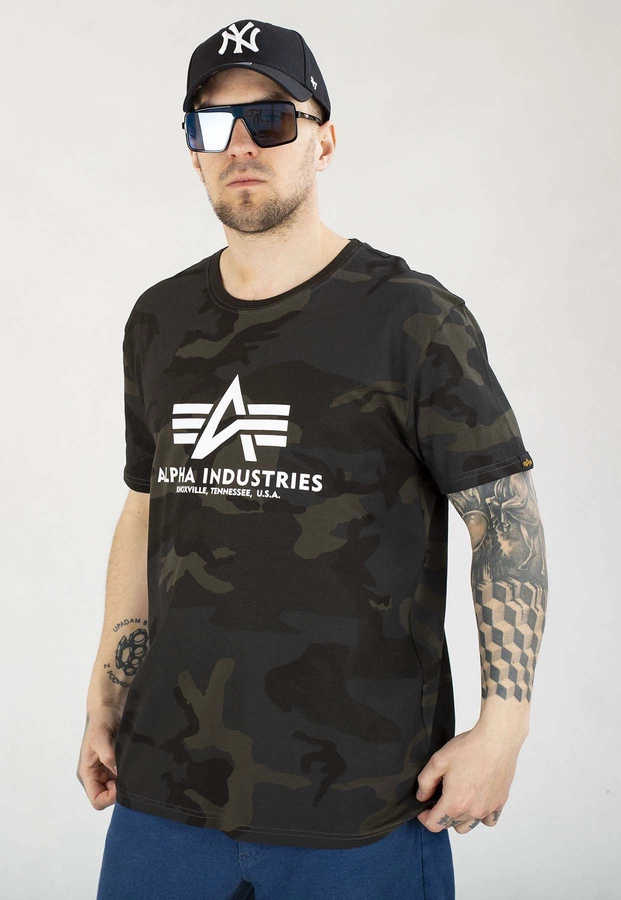 T-shirt Alpha Industries Basic 100501C czarny camo