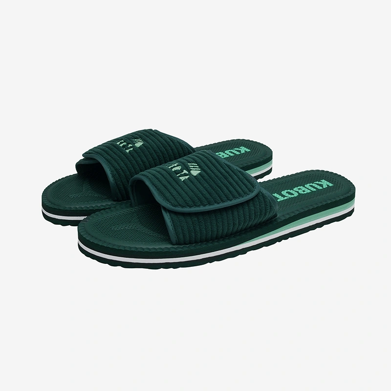 Klapki Kubota Sztruks K0000-100-013-20-1 ciemno zielone