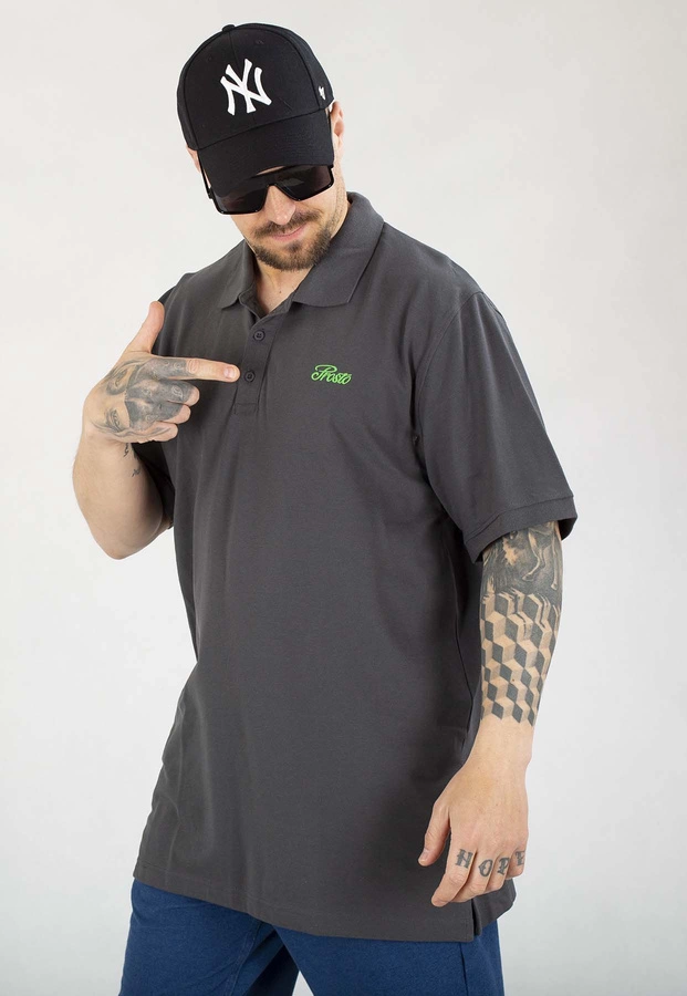 T-shirt Polo Prosto Lior grafitowy