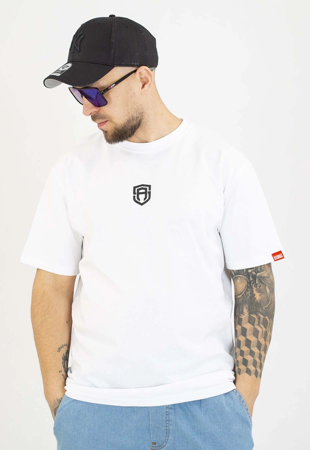 T-shirt Street Autonomy Logo Fuck biały