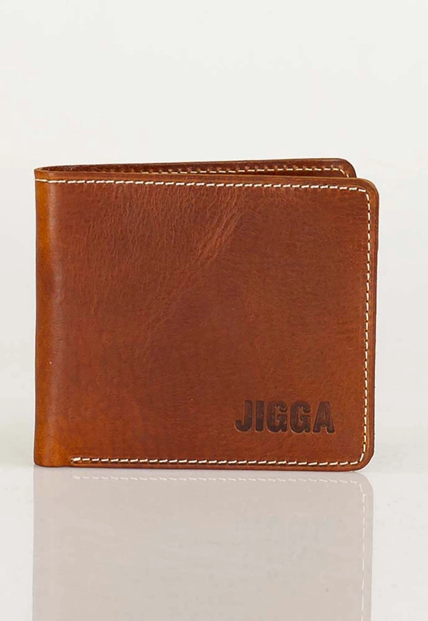 Portfel Jigga Wear Name Leather brązowy