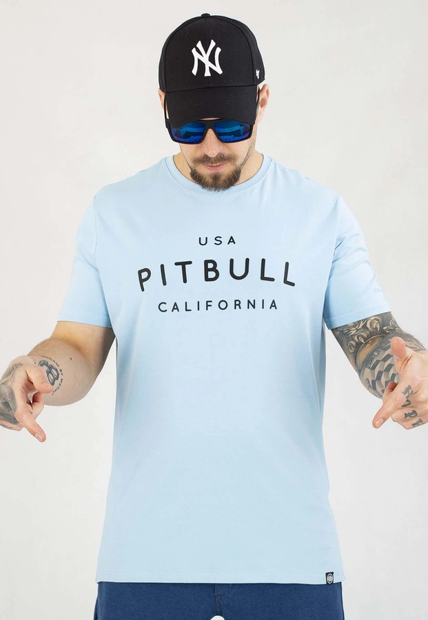 T-shirt Pit Bull Slim 190 USA Cal light blue