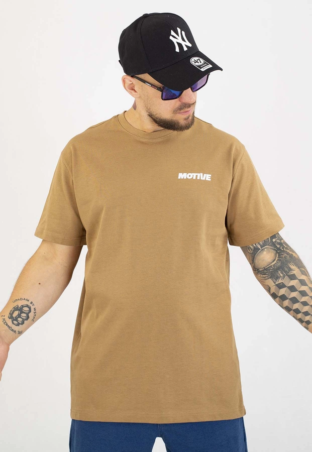 T-shirt Motive Yourself Back beżowy