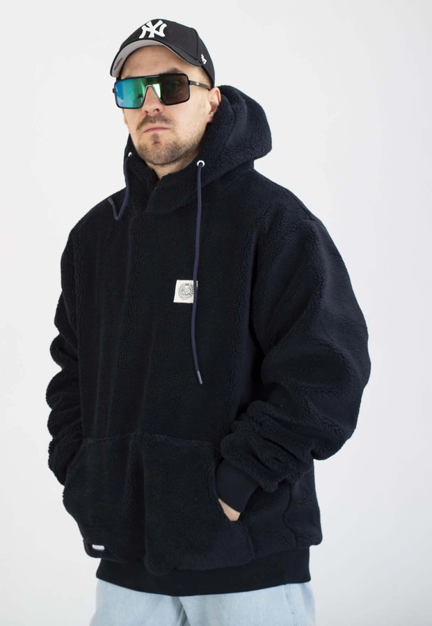 Kurtka Mass Z Kapturem Zimowa Patch Teddy granatowa