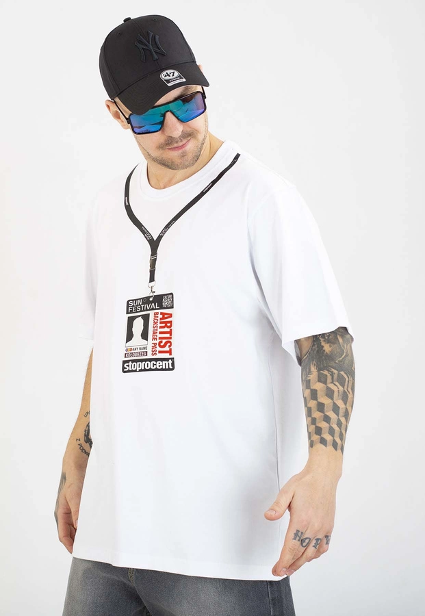 T-shirt Stoprocent Sunfestiwal Badge biały