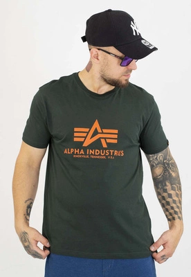 T-shirt Alpha Industries Basic 100501 ciemno zielony