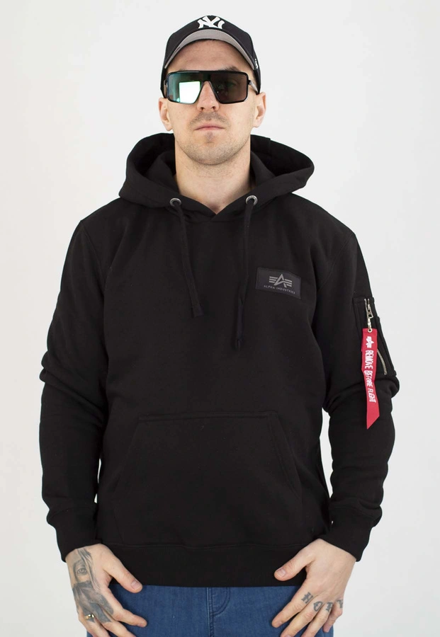 Bluza Alpha Industries Z Kapturem Back Print 178318 czarna