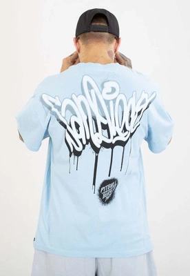 T-shirt Pit Bull Loose Fit Graffiti 210 light blue