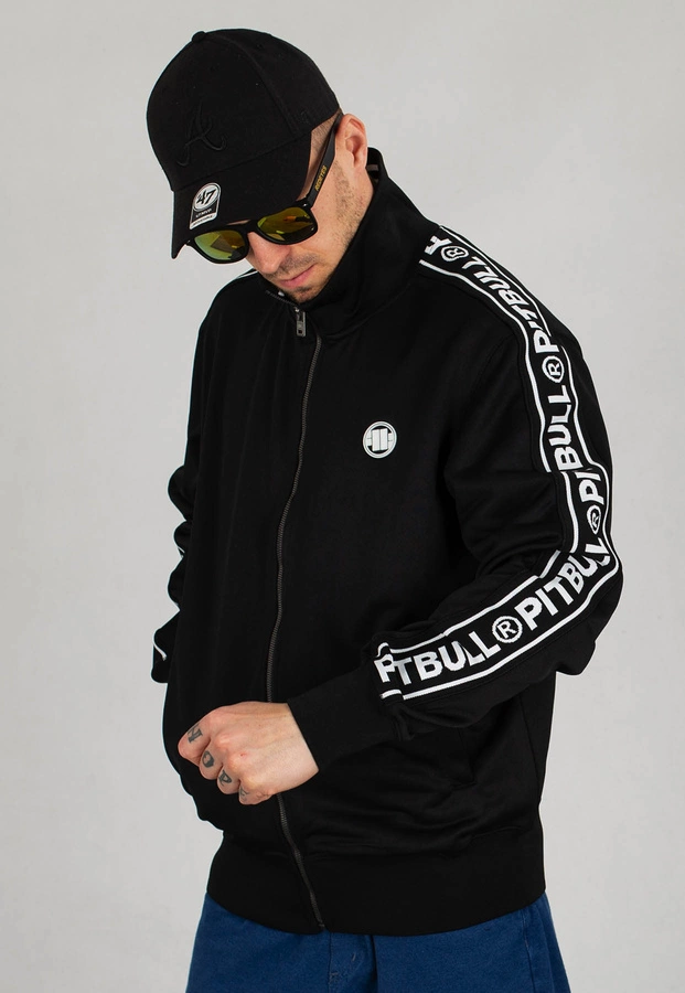 Bluza Pit Bull Bez Kaptura Zip  Oldschool Tape Logo czarna