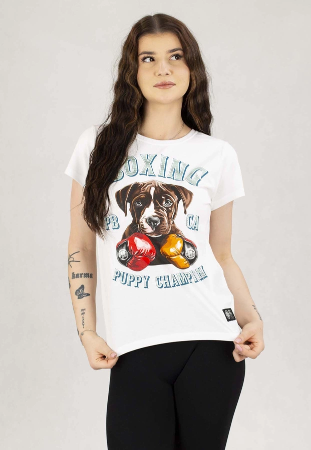 T-Shirt Pit Bull Lil'Champ biały