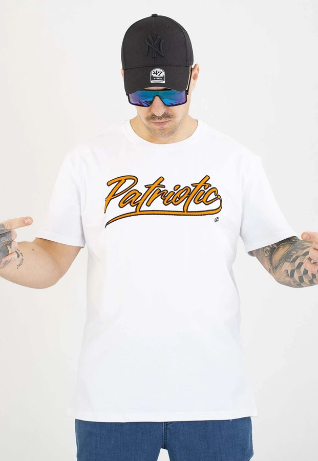 T-shirt Patriotic Retro Script biały