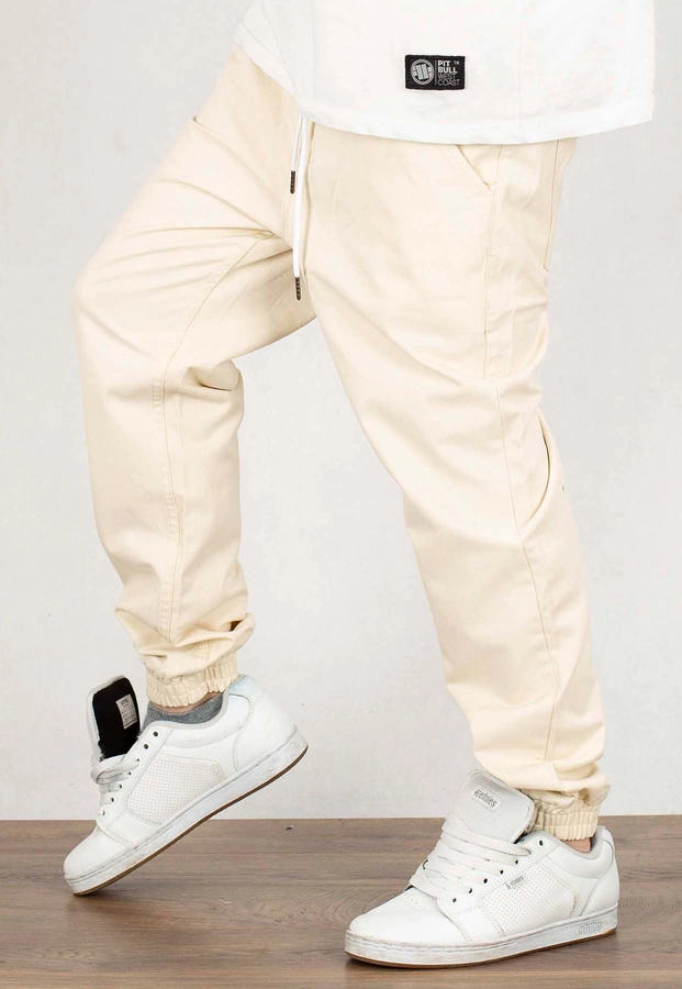 Spodnie Mass Jogger Pants Tapered Fit Signature 2.0 kremowe