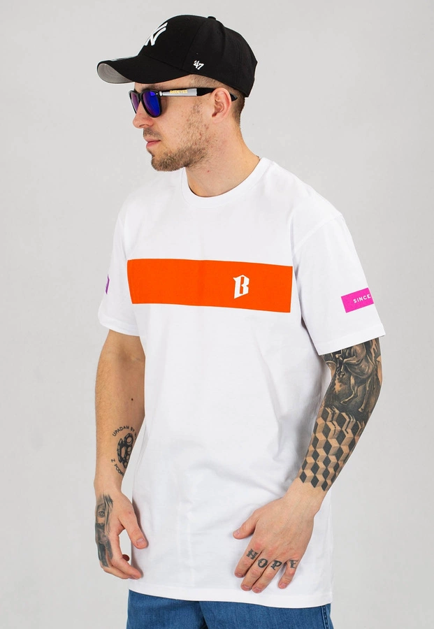 T-shirt B.O.R. Biuro Ochrony Rapu B Belt Premium biało pomarańczowy