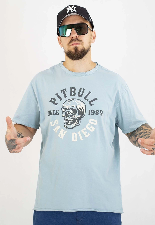 T-shirt Pit Bull Skull Logo 190 blue