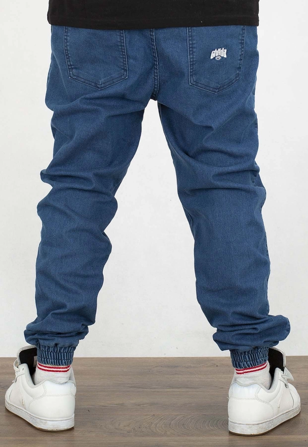 Spodnie Chada Jeans Joggery Kastet Logo niebieskie