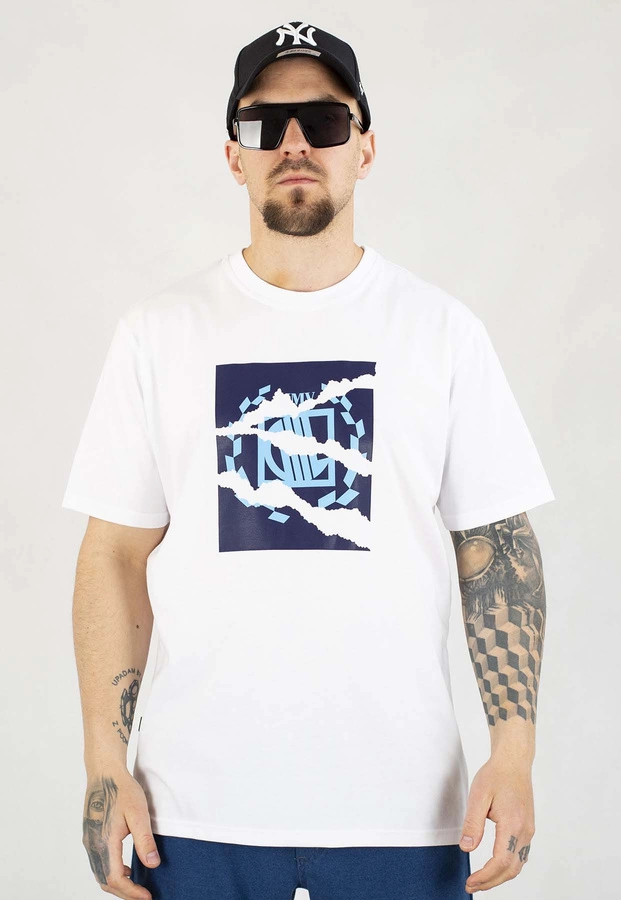 T-shirt Diil Cut Paper biało granatowy