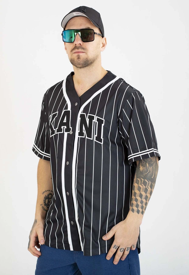 T-shirt Karl Kani Serif Pinstripe Baseball 6033360 czarno biały