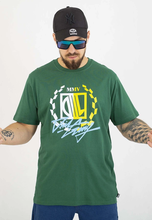 T-shirt Diil Laur Gang zielono żółty