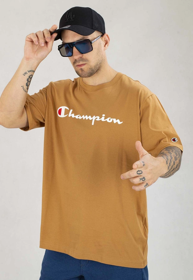 T-shirt Champion 220256 brązowy