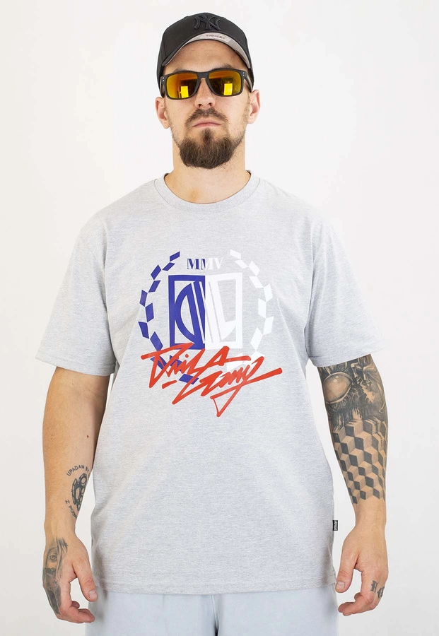 T-shirt Diil Gang szaro biały