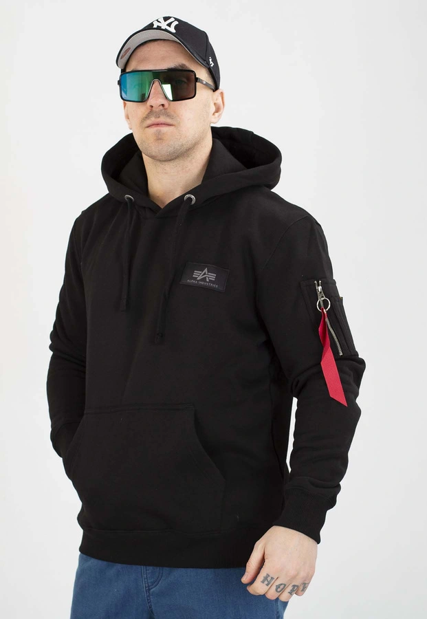 Bluza Alpha Industries Z Kapturem Back Print 178318 czarna