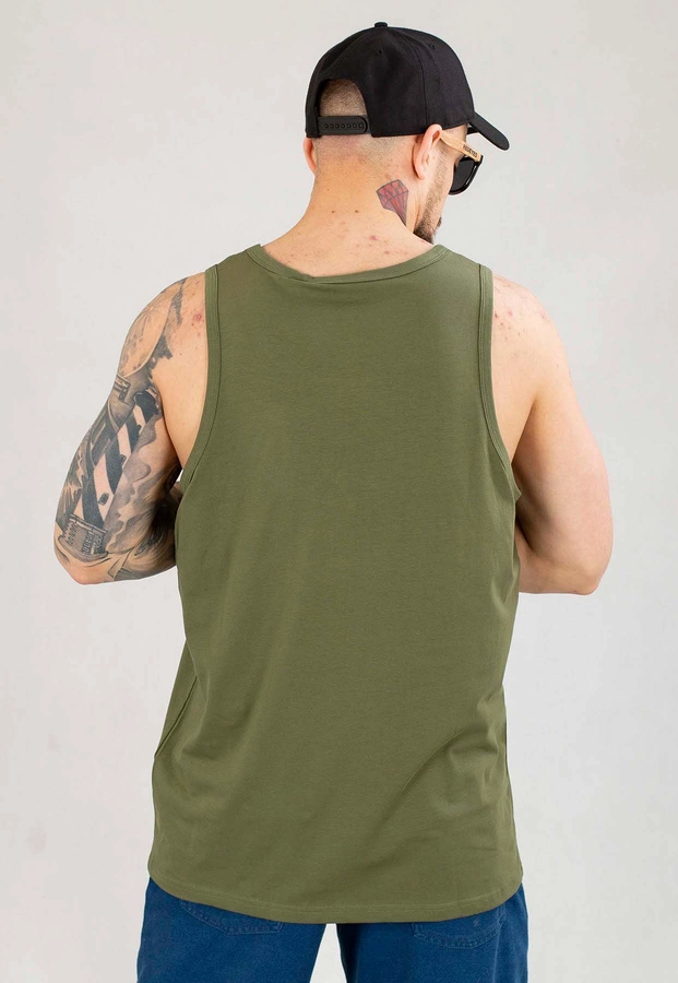 Tank Pit Bull Slim Fit Small Logo oliwkowy