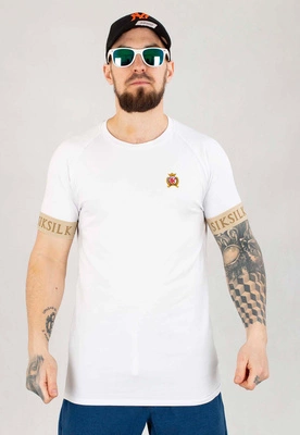 T-shirt SikSilk  Crest Elasticated Cuff SS-22533 biały