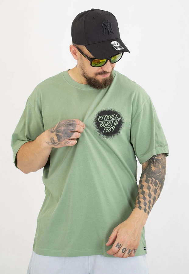 T-shirt Pit Bull Loose Fit Graffiti 210 washed green