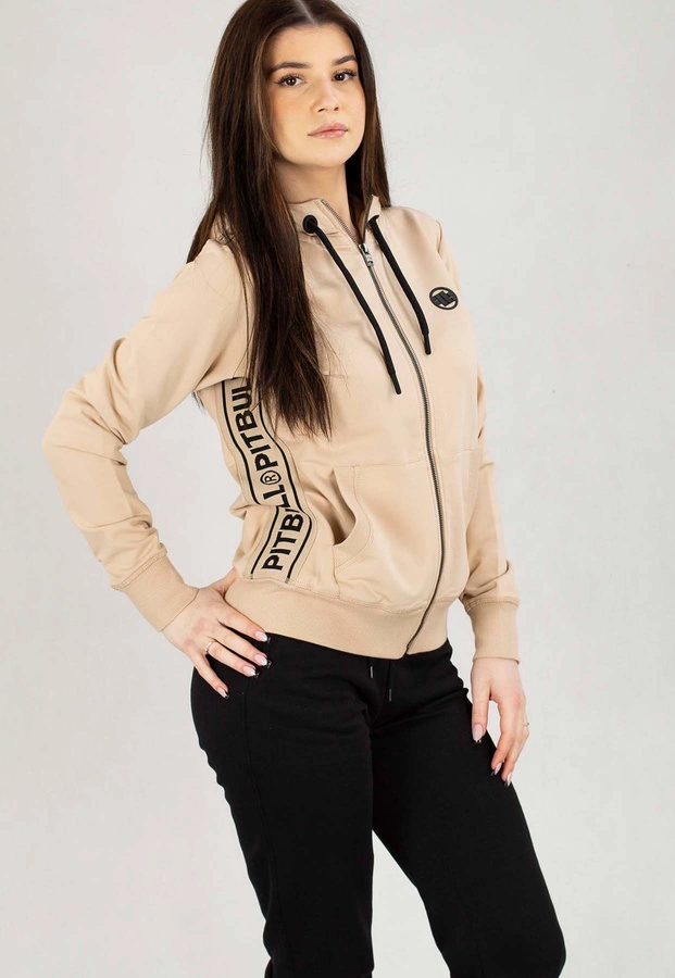 Bluza Pit Bull Z Kapturem Zip  French Terry La Deta piaskowa