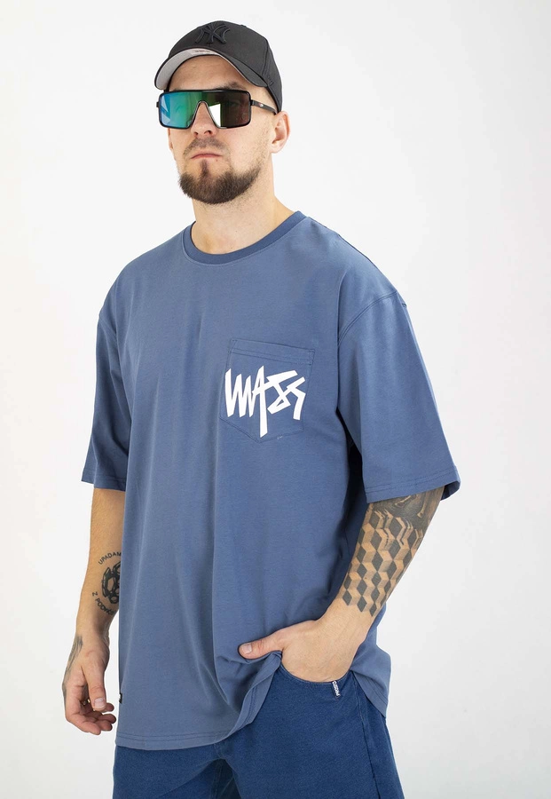T-shirt Mass Pocket Sign niebieski