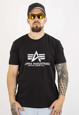 T-shirt Alpha Industries Basic Foil Print 100501FP czarno srebrny