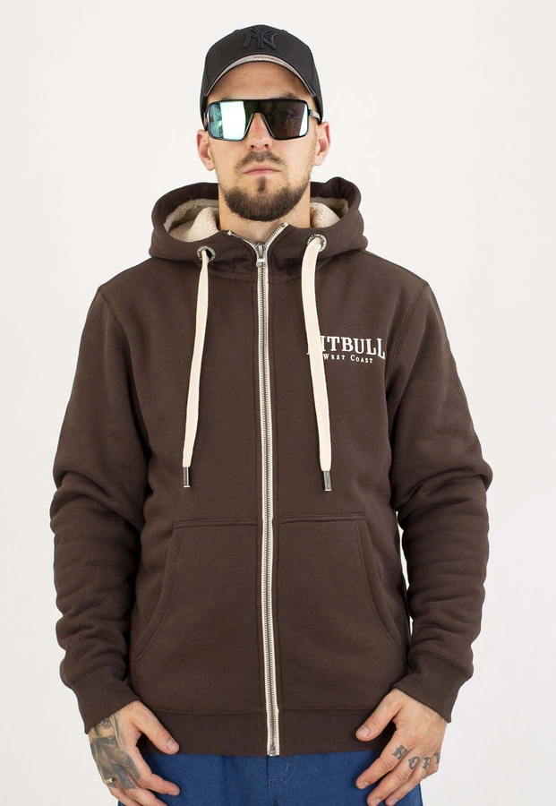 Bluza Pit Bull Z Kapturem ZIP Ruffin Detroit dark chocolate