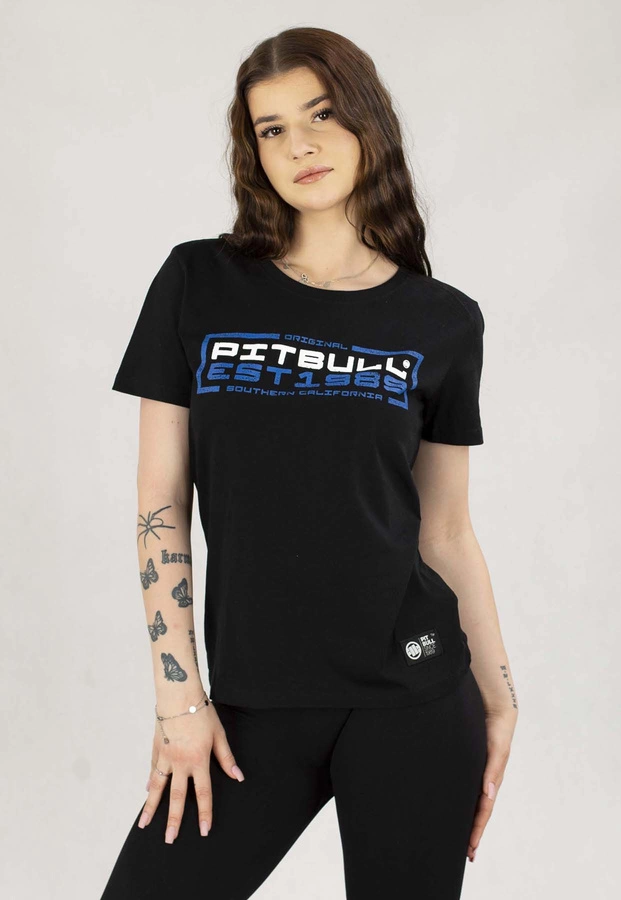 T-Shirt Pit Bull In Blue czarny