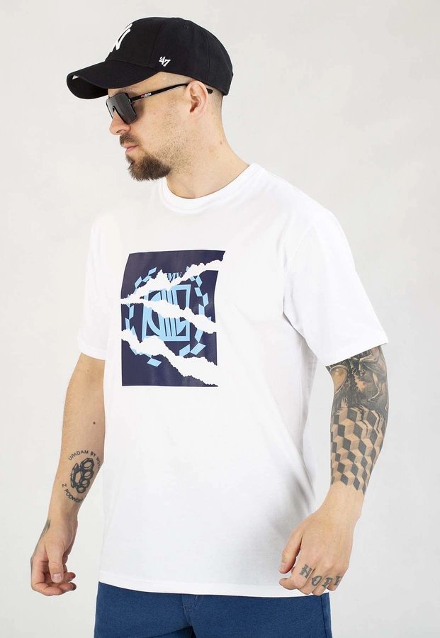T-shirt Diil Cut Paper biało granatowy