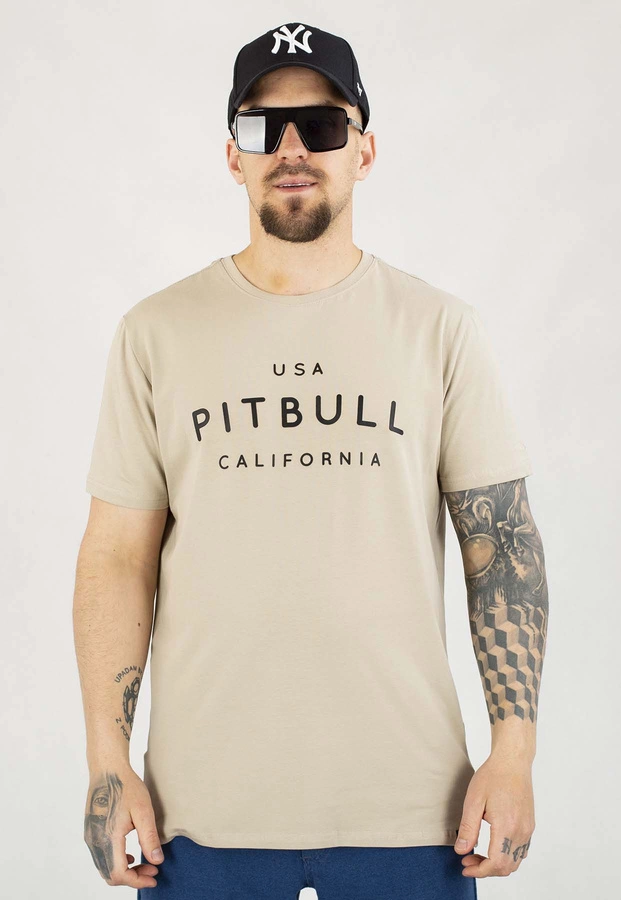 T-shirt Pit Bull Slim 190 USA Cal greyish sand
