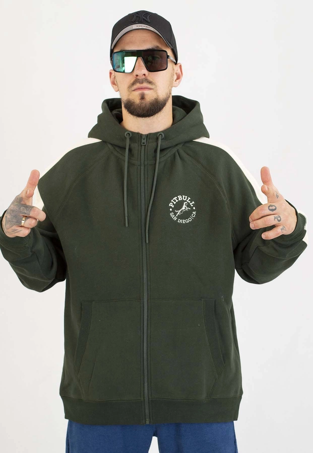 Bluza Pit Bull Z Kapturem ZIP San Diego CA dark green