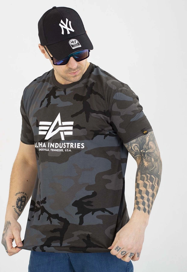 T-shirt Alpha Industries Basic 100501C czarny camo