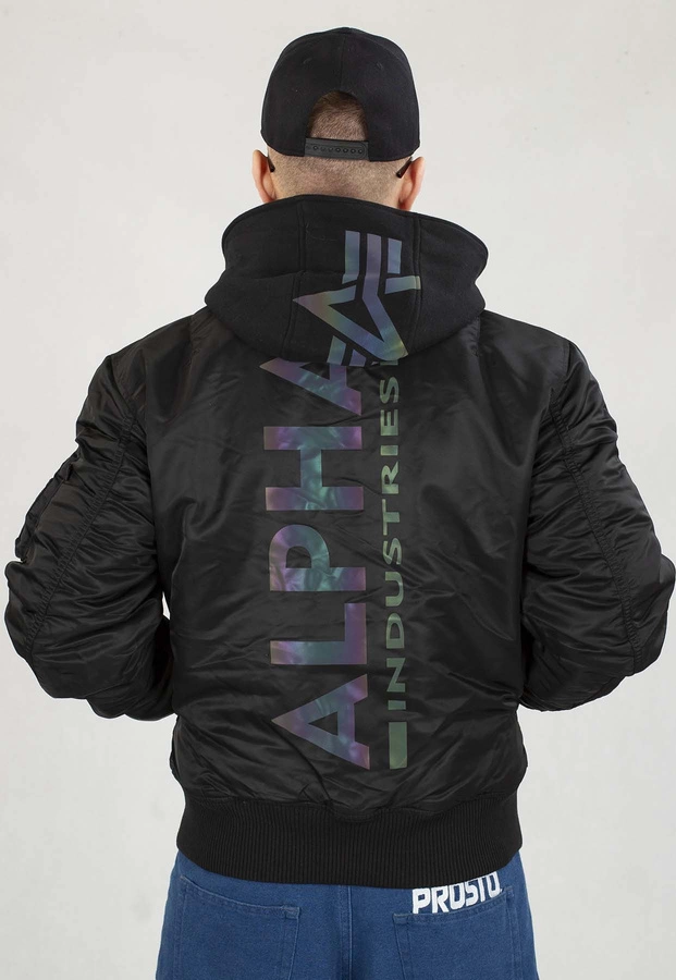 Kurtka Alpha Industries Zimowa MA-1 ZH Back Print 128113 czarno kolorowa