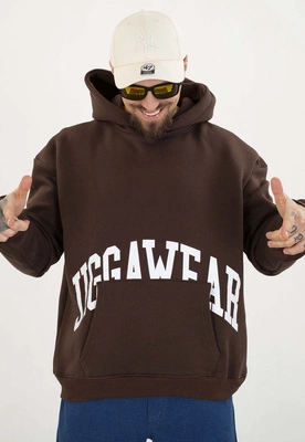 Bluza Jigga Wear Z Kapturem Baggy College brązowa
