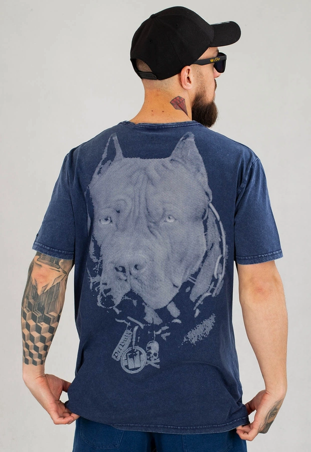 T-shirt Pit Bull Denim Washed Born In 1989 granatowy