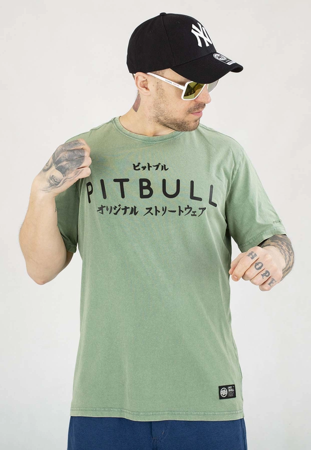 T-shirt Pit Bull Denim Washed 190 Bravery green