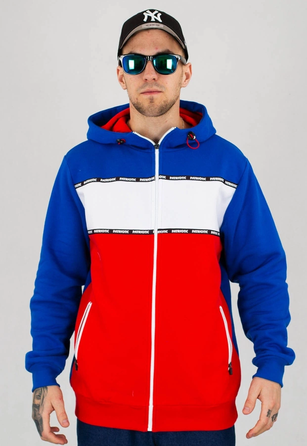 Bluza Patriotic Futura Double Line ZIP biało czerwono niebieska + CD PIH - Kwiaty Zła Gratis!