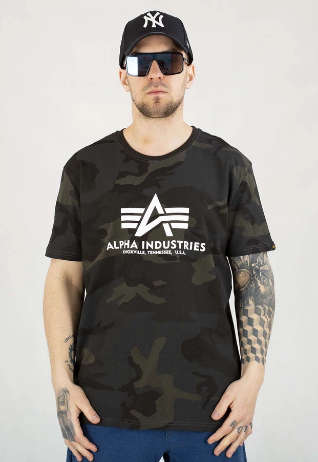 T-shirt Alpha Industries Basic 100501C czarny camo