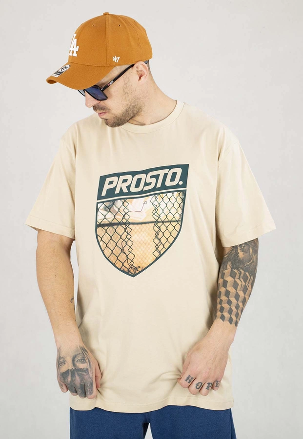 T-shirt Prosto Skizzle beżowy