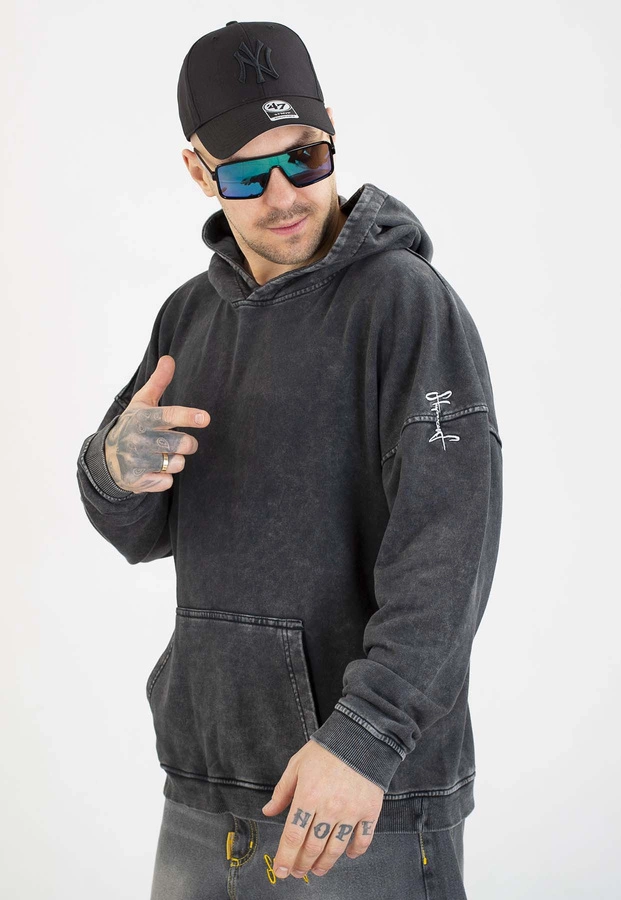 Bluza Stoprocent Z Kapturem Haft Bark Small czarna sprana