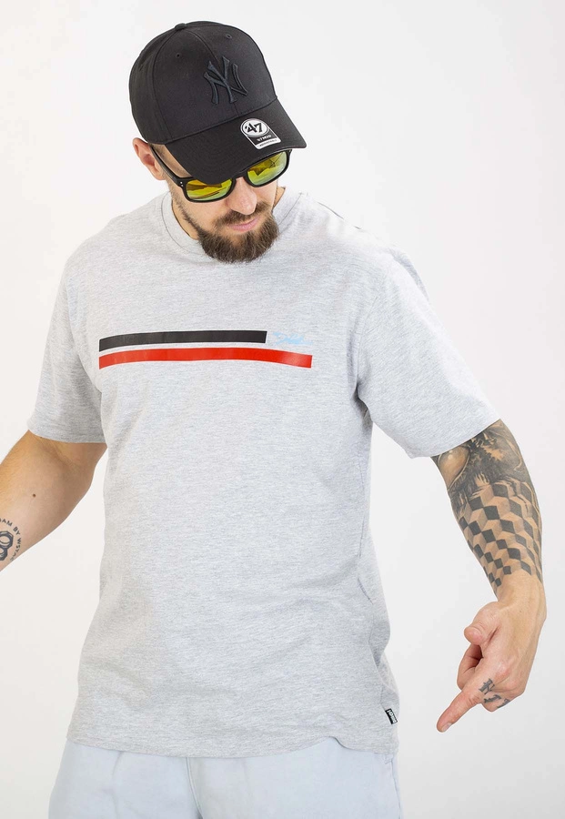 T-shirt Diil Line szaro czerwony